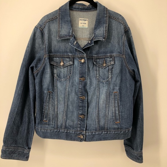 Old Navy Jackets & Blazers - Old Navy Denim Trucker Jacket Dark Worn XXL EUC